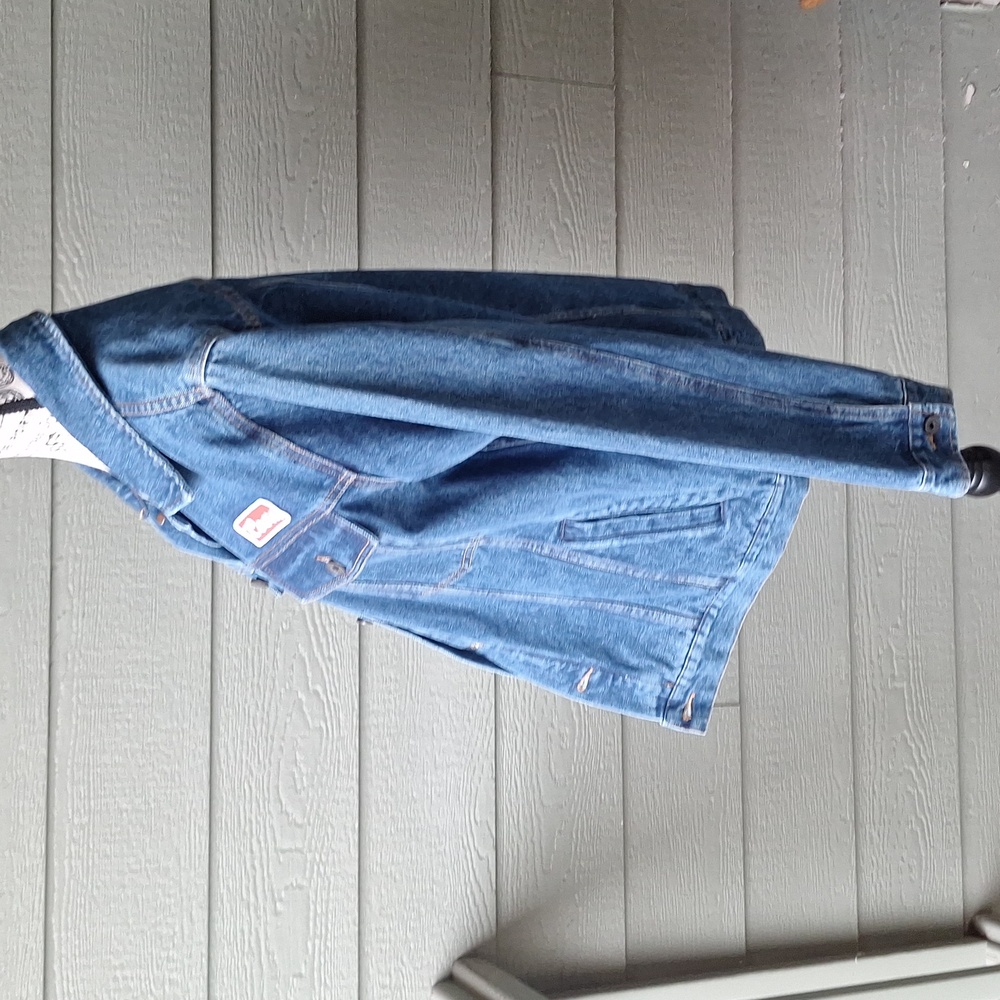 Coors x Brixton CP Banquet Blue Denim Trucker Jacket Size Large 100% Cotton - Picture 8 of 9